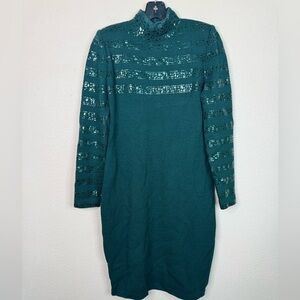 St. John Women's Vintage Green knit long sleeve dress size 4